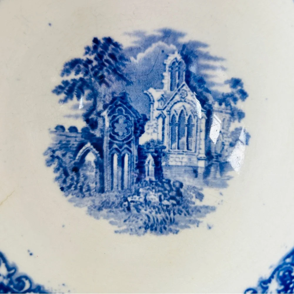 RARE Petrus Regout & Co Holland Abbey Pattern Blue Bowl